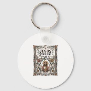Jesus Folk Art geloof Jesus Folk Art Christelijk g Sleutelhanger