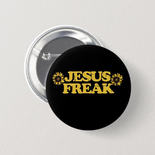 Jesus Freak Zonnebloemen Christelijke Kunst Ronde Button 5,7 Cm (Voorkant /achterkant)