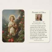 Jesus Funeral Memorial Prayer Heilige Kaart (Voorkant /achterkant)