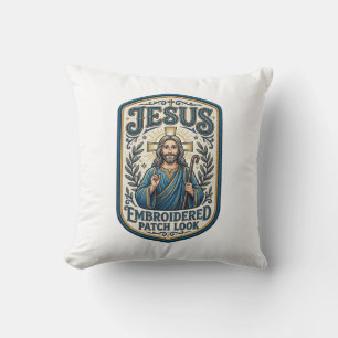 Jesus Geborduurd Patch Kijk Jezus Geborduurde Patc Kussen