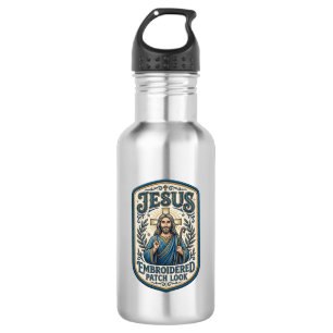 Jesus Geborduurd Patch Kijk Jezus Geborduurde Patc Waterfles