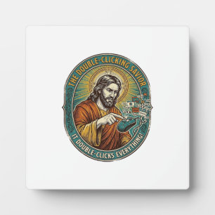 Jesus Gebroken Dubbelklikken Muis IT Kantoor Tech Fotoplaat