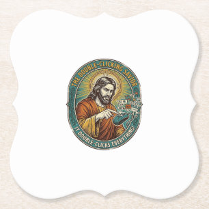 Jesus Gebroken Dubbelklikken Muis IT Kantoor Tech Kartonnen Onderzetters