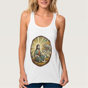 Jesus Gebroken Klapstoel Partij Onbeschoft Onbehol Tanktop