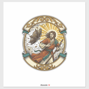 Jesus Gebroken Paraplu Binnenstebuiten Winderige S Sticker