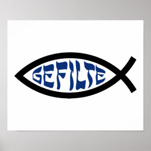 Jesus Gefilte Fish - Joodse Pasen Humor Poster