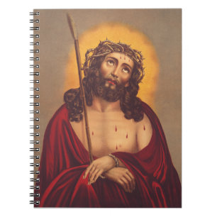 Jesus Gekroond Met Doornen Droevige Kunst Notitieboek