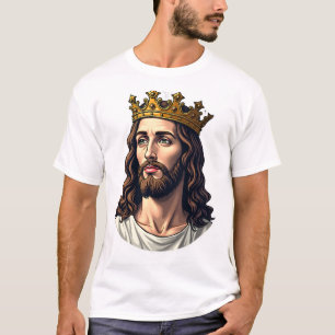 Jesus gekroond tot koning vintage gravure geloof s t-shirt