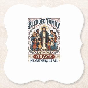 Jesus Gemengde Familie Stepfamily T-shirt Christel Kartonnen Onderzetters