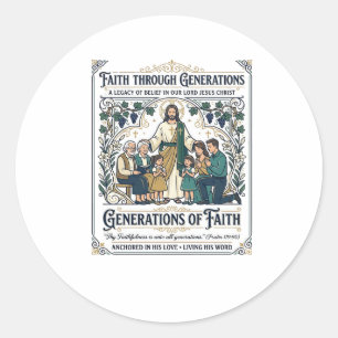 Jesús Genealogie Stamboom T-shirt Op geloof gebase Ronde Sticker