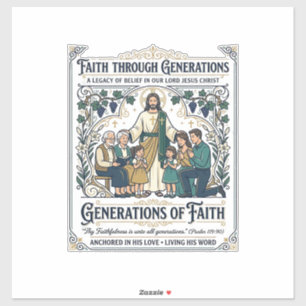 Jesús Genealogie Stamboom T-shirt Op geloof gebase Sticker