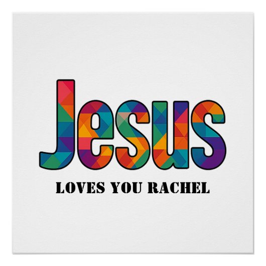 Jesus geometric pattern Glossy Poster (Devant)