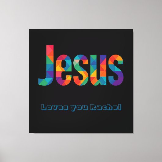 Jesus geometric pattern Glossy Poster Canvas Afdruk (Voorkant)