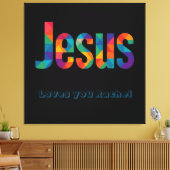 Jesus geometric pattern Glossy Poster Canvas Afdruk (Insitu (Woonkamer))