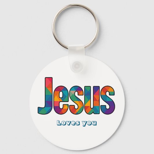 Jesus geometric pattern  sleutelhanger (Voorkant)