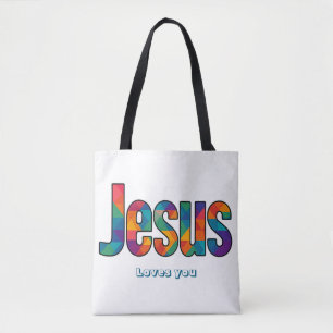 Jesus geometrisch patroon draagtas