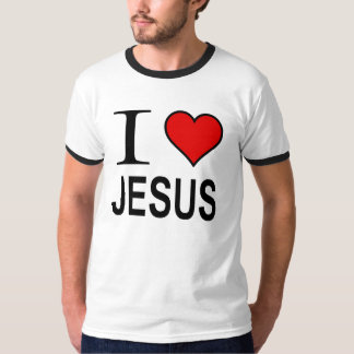 Jesus Gifts I Love Jesus Logo on ragalan T-shirt