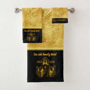 Jesus Gold Design voor Vreedzaam Verblijf Bad Handdoek