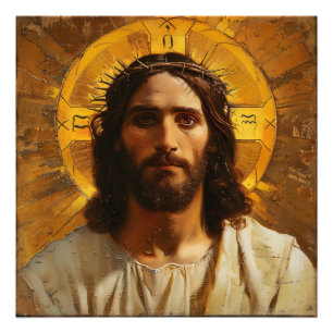Jesus Gold Religious Foto Afdruk