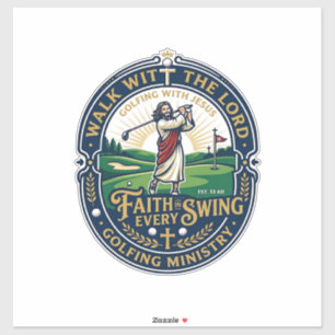 Jesus Golf Shirt Gebedsgebaseerd ontwerp_1 Sticker