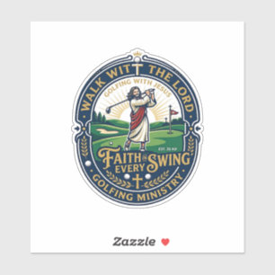 Jesus Golf Shirt Gebedsgebaseerd ontwerp_1 Sticker
