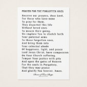 Jesus Good Shepherd Souls in purgatory Prayer Visitekaartje (Achterkant)