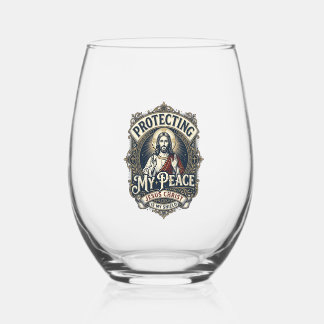 Jesus Grenzen Zelfrespect T-shirt Op geloof gebase Wijnglas Zonder Voet