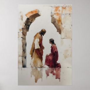 Jésus Guérison Impression Minimaliste Bible Miracl