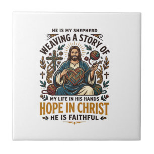 Jesus Haak Brei T-Shirt Inspirerend Geloof Tegeltje