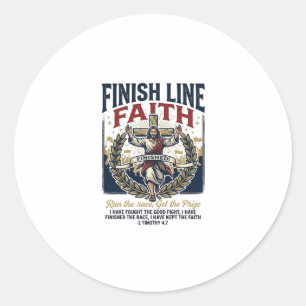Jesus hardloopmarathon vintage T-shirt christelijk Ronde Sticker