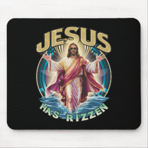 Jesus Has Rizzen Paaszondag Draag Ontwerp Funny F Muismat
