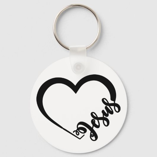 Jesus & Heart Button Sleutelhanger (Voorkant)