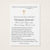 Jesus Heart Catholic Funeral Memorial Holy Card - (Dos)