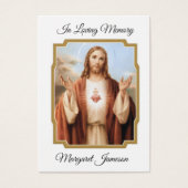 Jesus Heart Catholic Funeral Memorial Holy Card - (Devant)