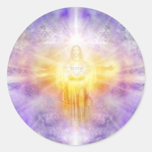 Jesus Heart Ronde Sticker (Voorkant)