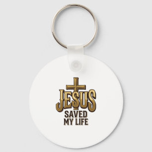 Jesus Heeft Mijn Leven Gered Kruis Vintage Sleutelhanger