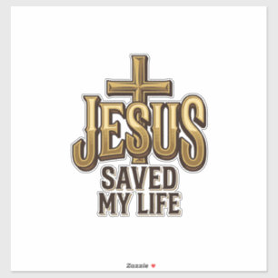 Jesus Heeft Mijn Leven Gered Kruis Vintage Sticker