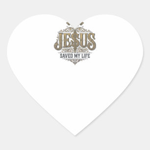 Jesus heeft mijn leven gered Vintage gravure Chris Hart Sticker