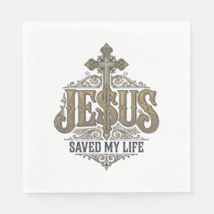 Jesus heeft mijn leven gered Vintage gravure Chris Servet