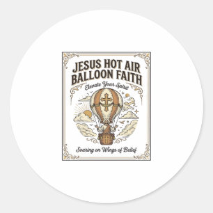 Jesus Heet Lucht Ballon Geloven Jesus Heet Lucht B Ronde Sticker
