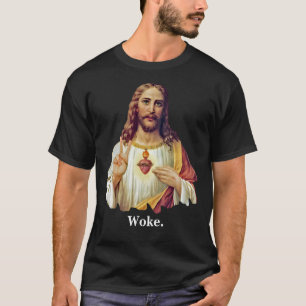 Jesus Heilig Hart Vredesteken Portret Woke T-shirt