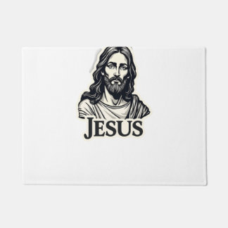 Jesus Heilige Naam Vintage Gravure Shirt 2 Deurmat