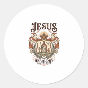 Jesus Heraldiek Wapen Jezus Heraldiek Wapen Jezus Ronde Sticker