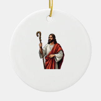 Jesus Herderstaf Vintage Gravure T-shirt 2 Keramisch Ornament