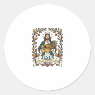 Jesus Herfst Oogst Geloven Jesus Herfst Oogst Ch Ronde Sticker