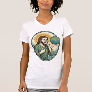Jesus hoest midden spraaknotitie audiobericht teks t-shirt