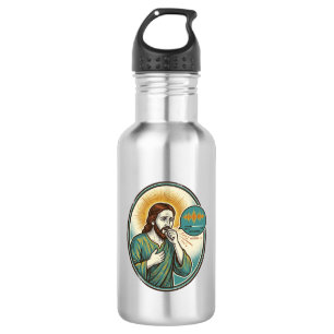 Jesus hoestend midden spraaknotitie audiobericht t waterfles 