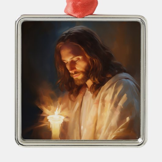 Jesus houdt kaars Ornament vast (Voorkant)