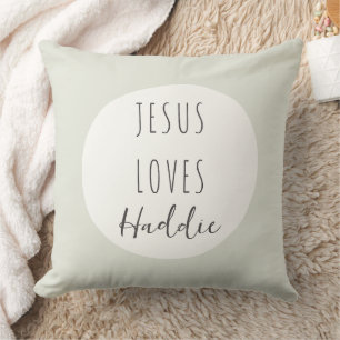 Jesus houdt van "aangepaste naam" Sierkussennen Kussen