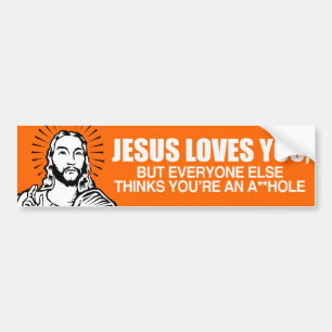 JESUS HOUDT VAN JE MAAR -.png Bumpersticker